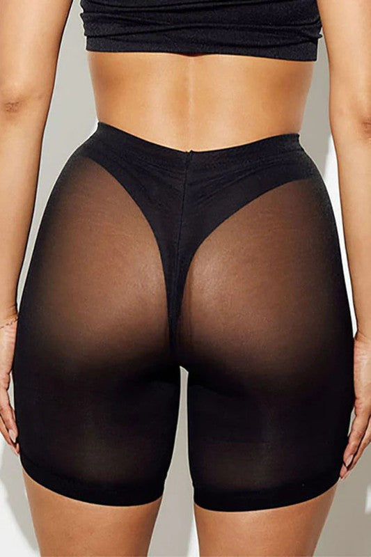 Sheer butt shorts
