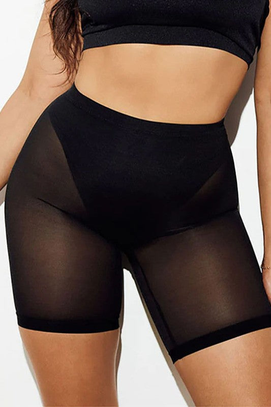 Sheer butt shorts