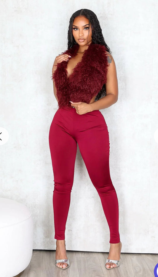 Fur halter set