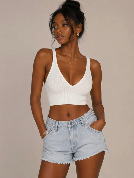 Vneck crop tank