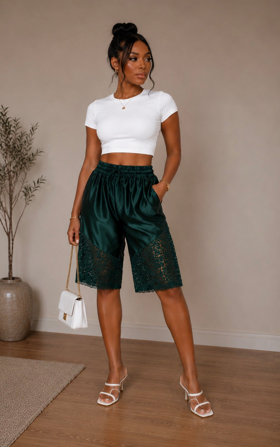 Emerald luxe shorts