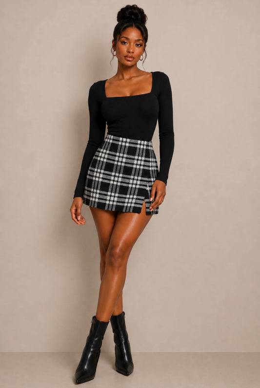 PLAID SKORT