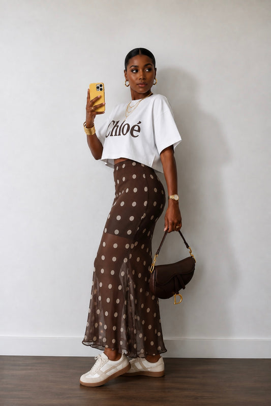 Espresso Dot Skirt