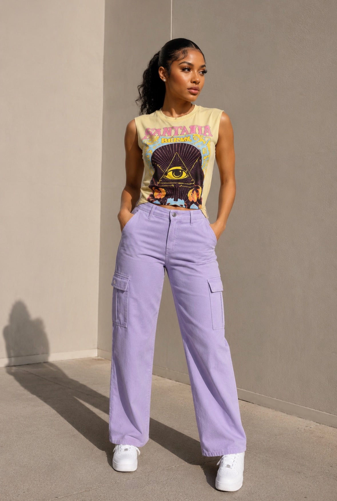 Lilac cargo pants