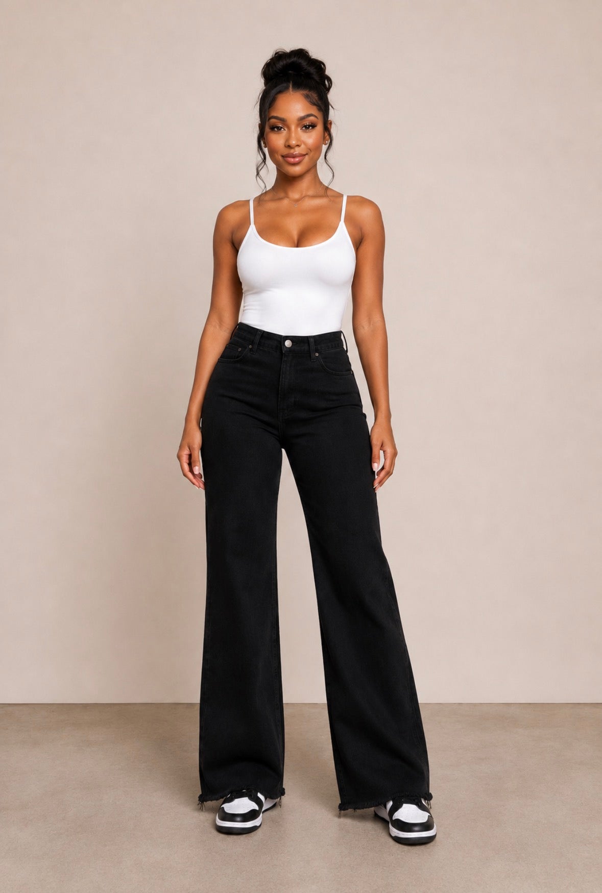 High waist classic wide leg