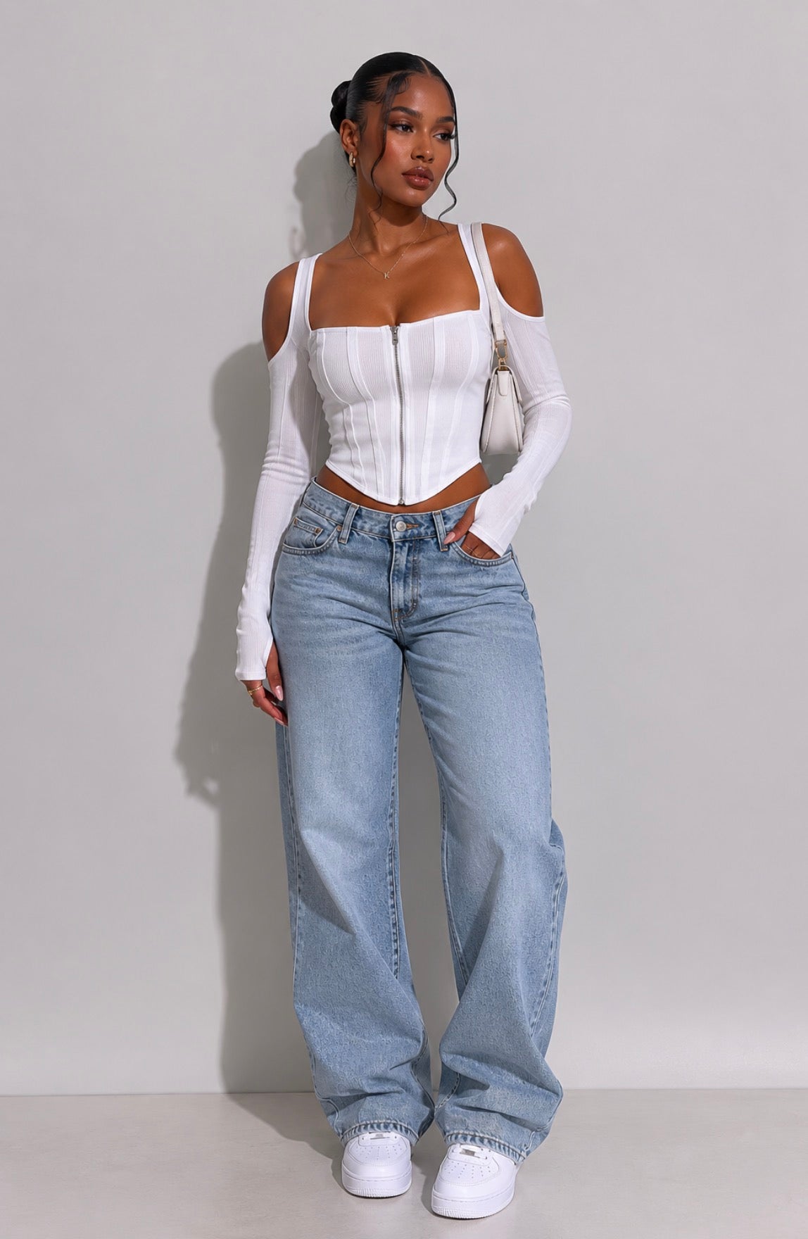Bustier cut out top