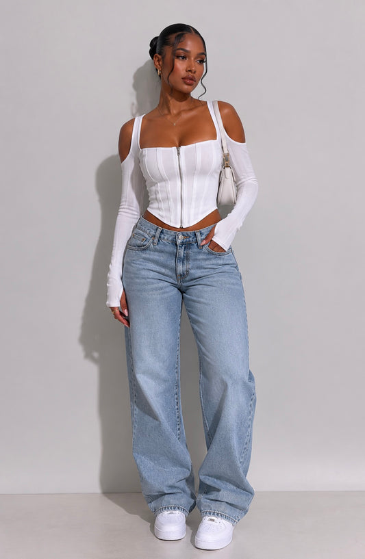 Bustier cut out top