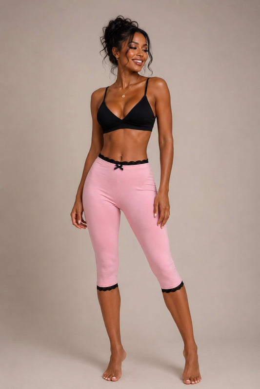 Lace trim capris