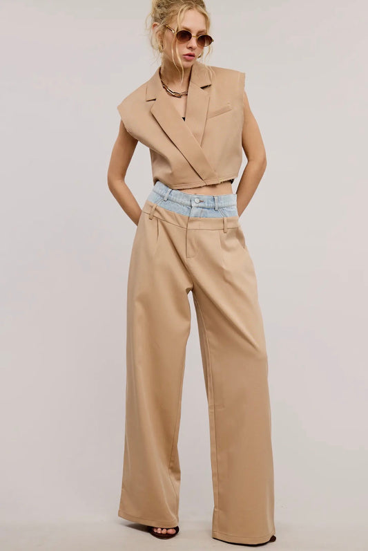 Layered luxe trousers
