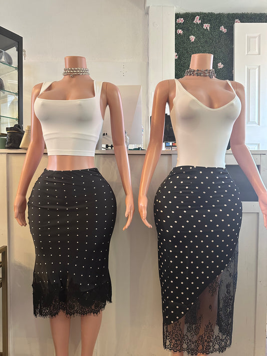 Dot Noir Midi skirt